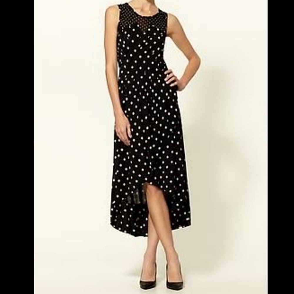 Marc by Marc Jacobs black silk blend beaded wrap maxi dress *flawed* size small